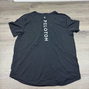 Lululemon Peloton Workout Top Black Gray Short Sleeve Cycling Running Athletic